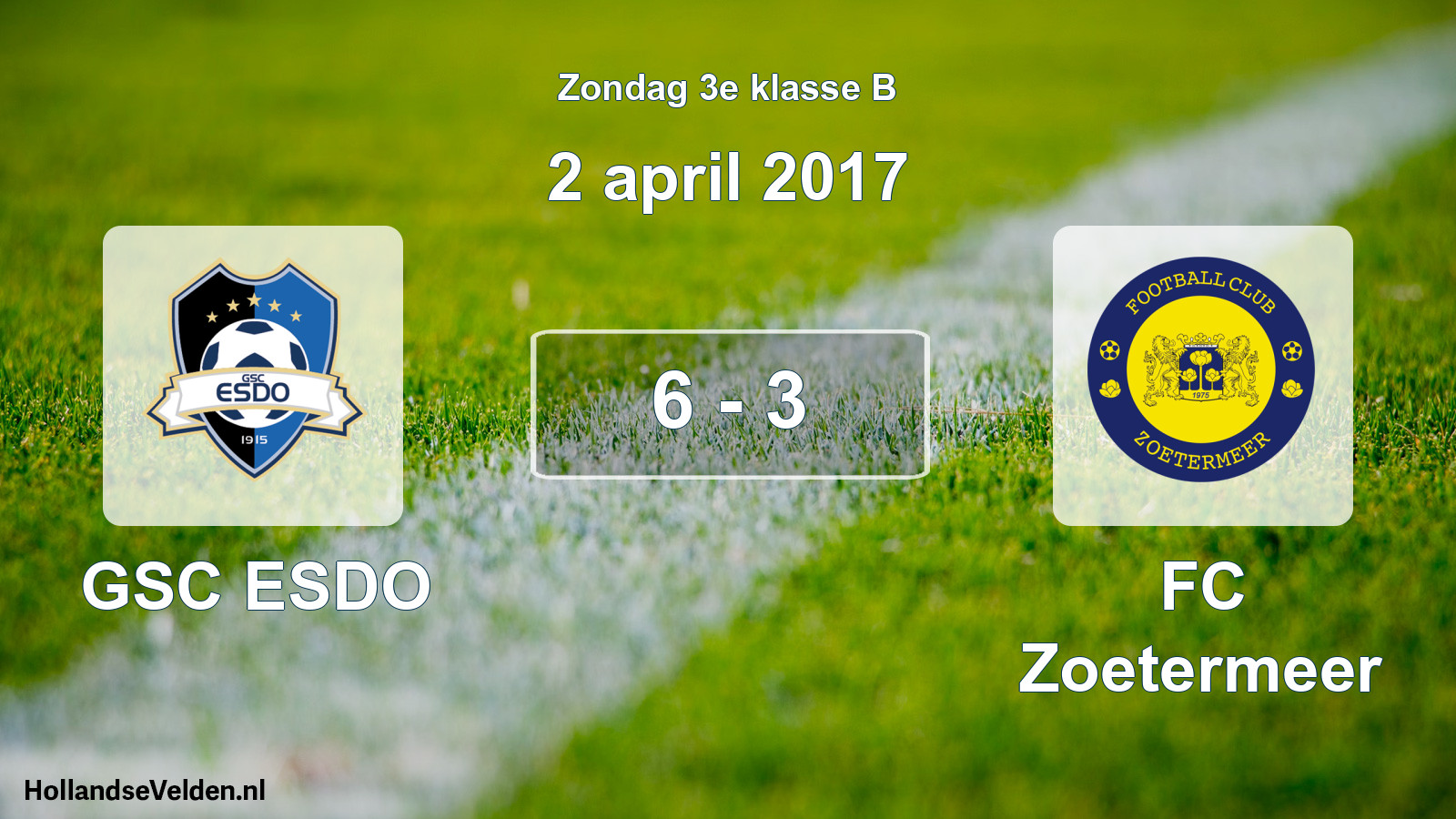Total number of matches played: GSC ESDO - FC Zoetermeer 6 - 3 (2 April 2017)