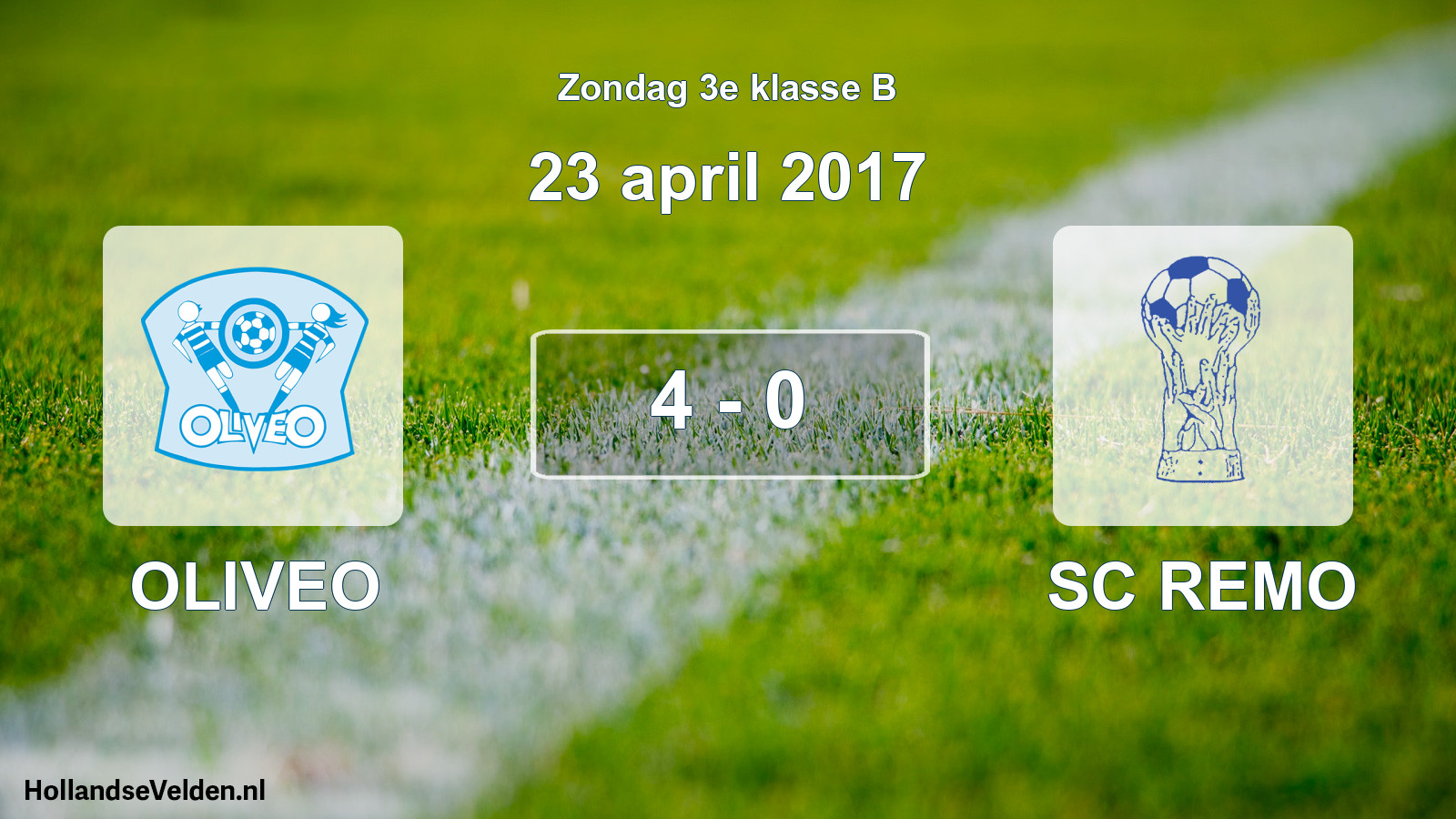 Total number of matches played: OLIVEO - SC REMO 4 - 0 (23 April 2017)