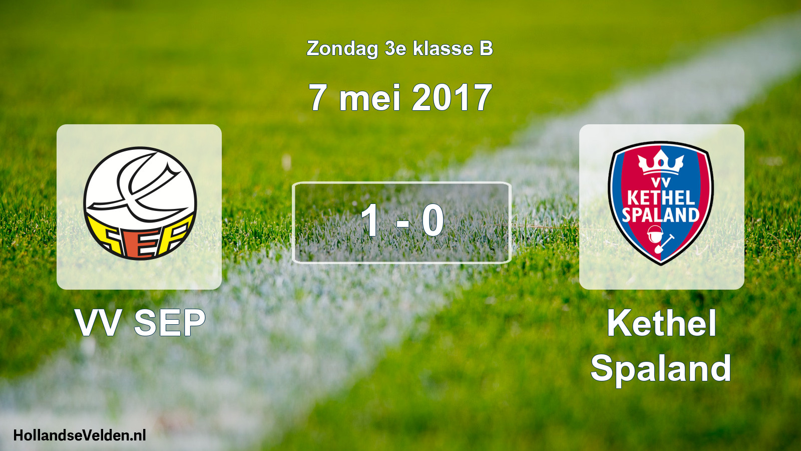 Total number of matches played: VV SEP - Kethel Spaland 1 - 0 (7 May 2017)