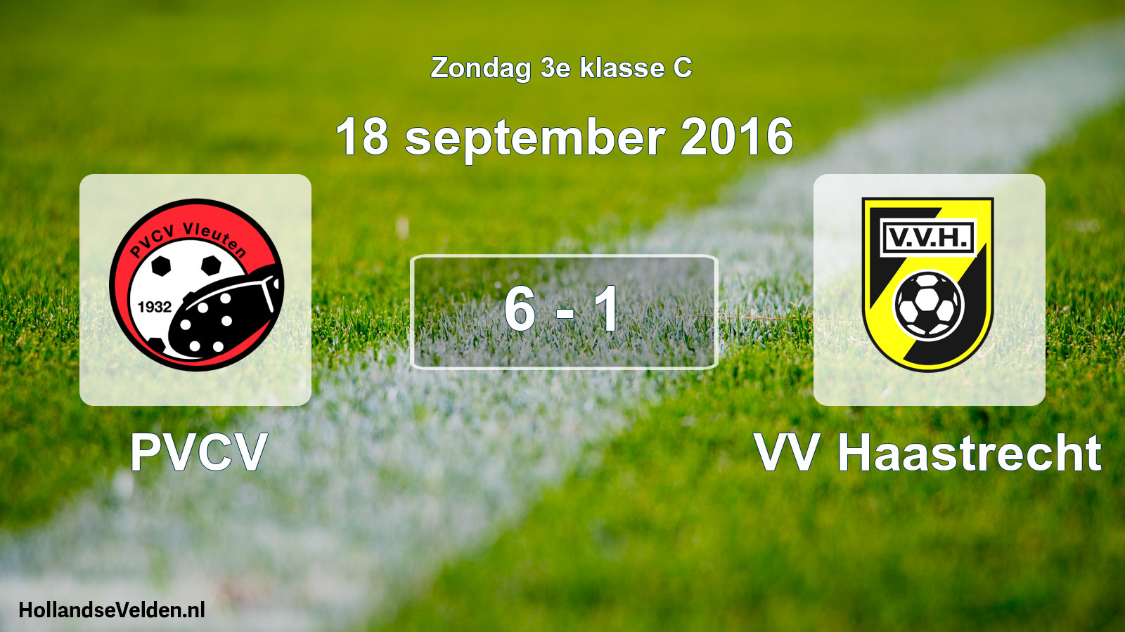 Total number of matches played: PVCV - VV Haastrecht 6 - 1 (18 September 2016)
