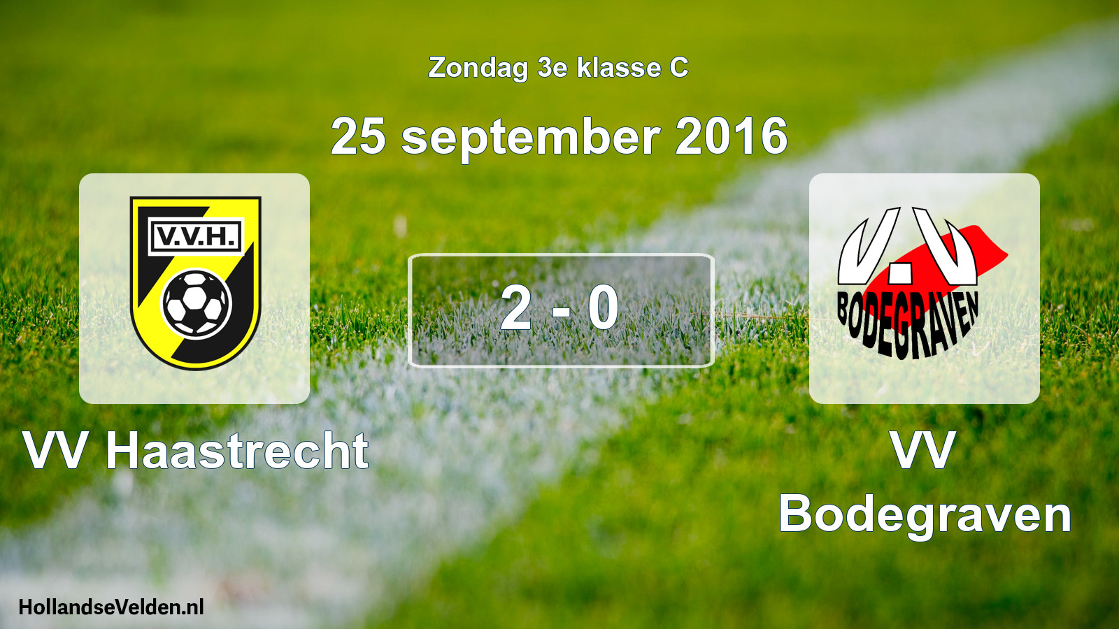 Total number of matches played: VV Haastrecht - VV Bodegraven 2 - 0 (25 September 2016)