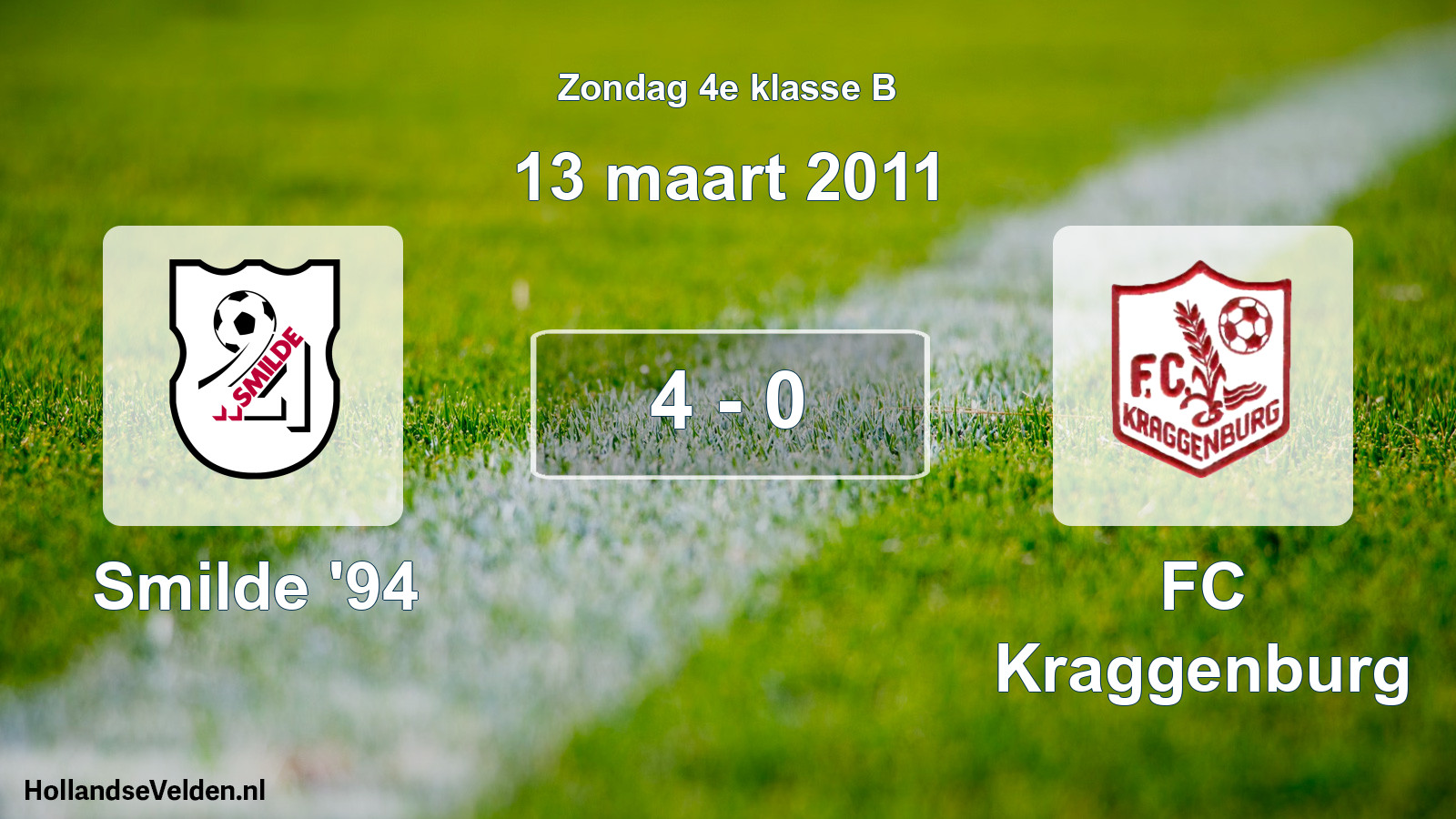 Total number of matches played: Smilde '94 - FC Kraggenburg 4 - 0 (13 March 2011)
