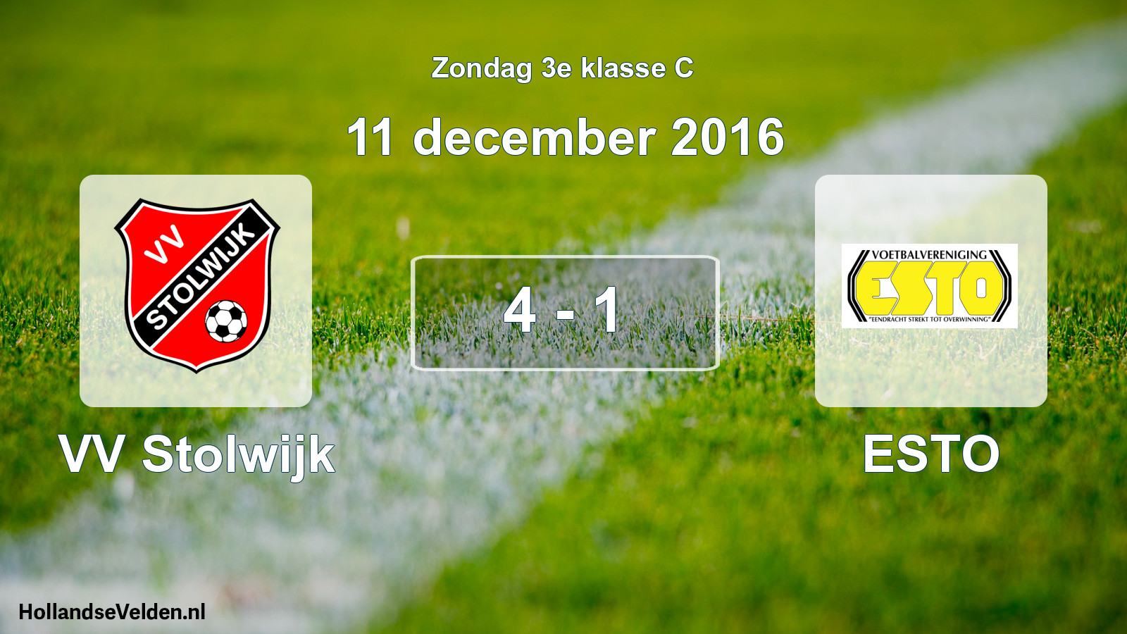 Total number of matches played: VV Stolwijk - ESTO 4 - 1 (11 December 2016)