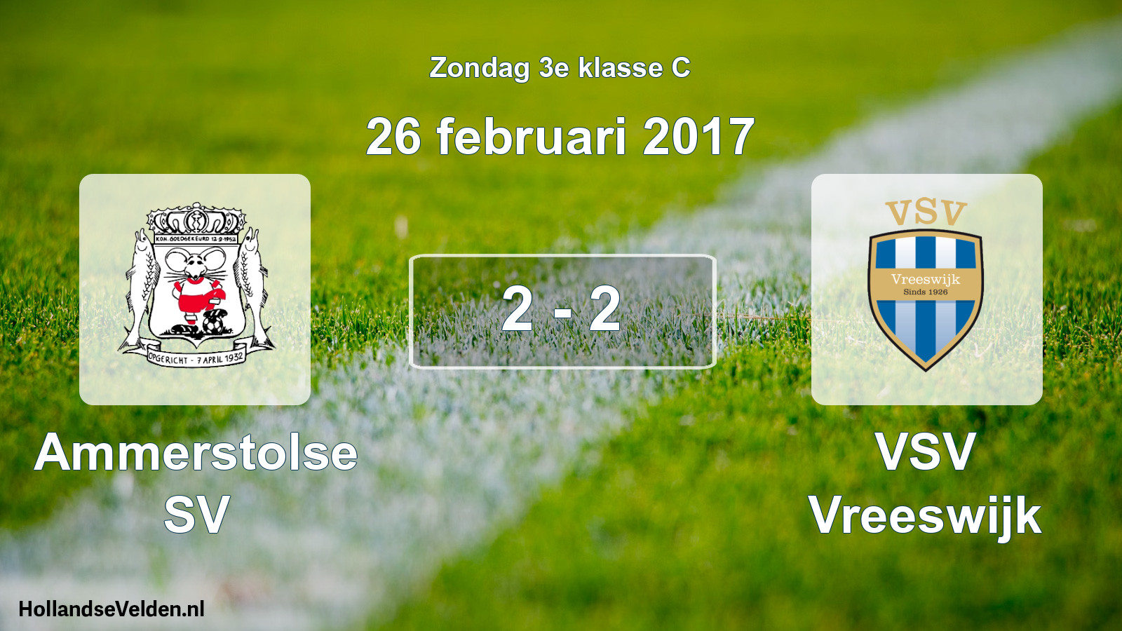 Total number of matches played: Ammerstolse SV - VSV Vreeswijk 2 - 2 (26 February 2017)
