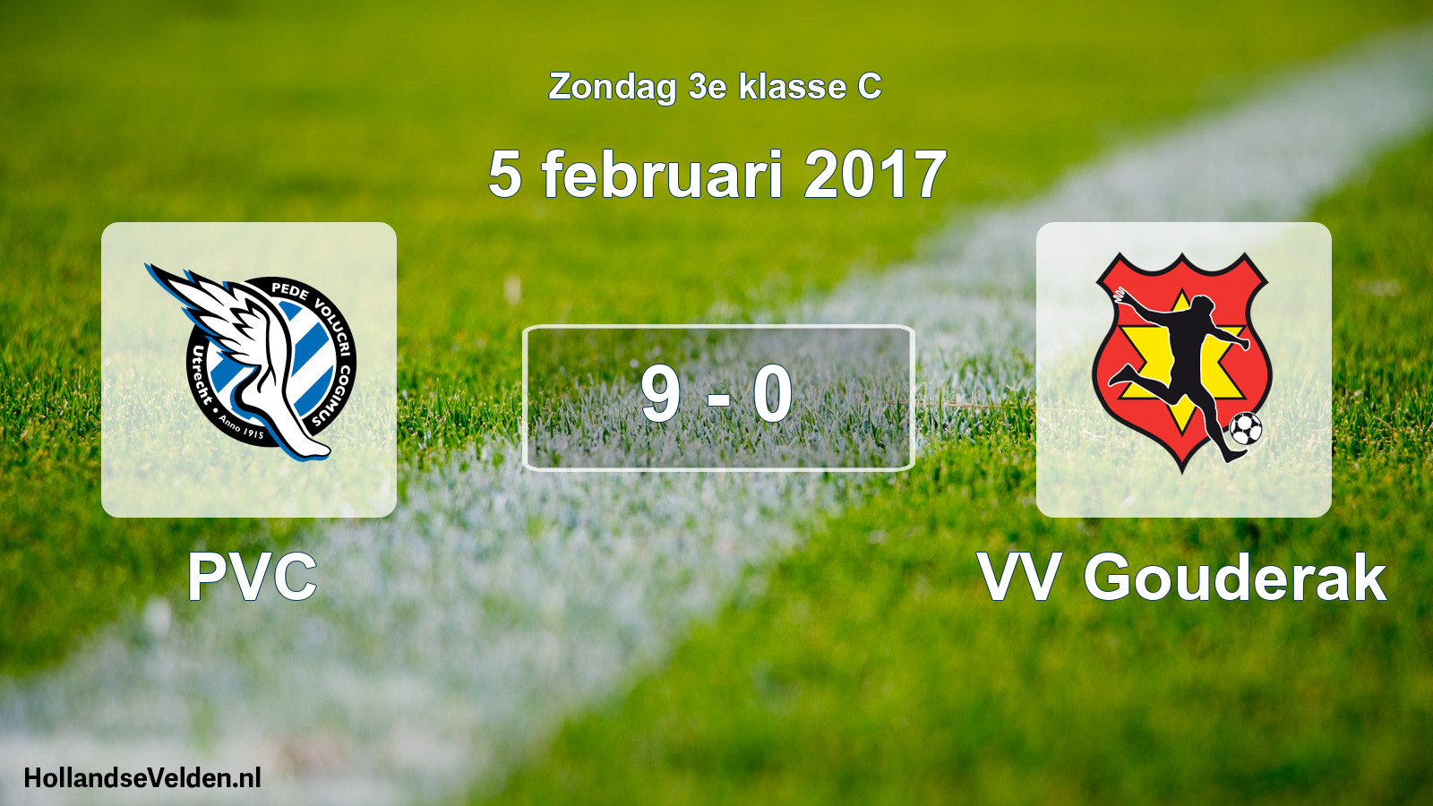 Total number of matches played: PVC - VV Gouderak 9 - 0 (5 February 2017)