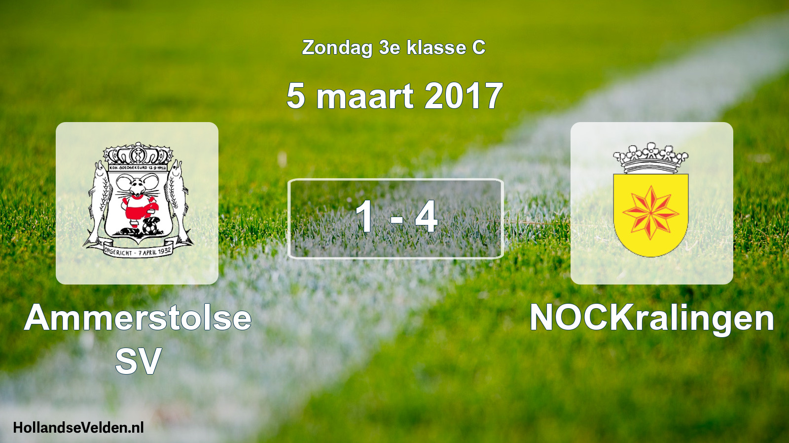 Total number of matches played: Ammerstolse SV - NOCKralingen 1 - 4 (5 March 2017)