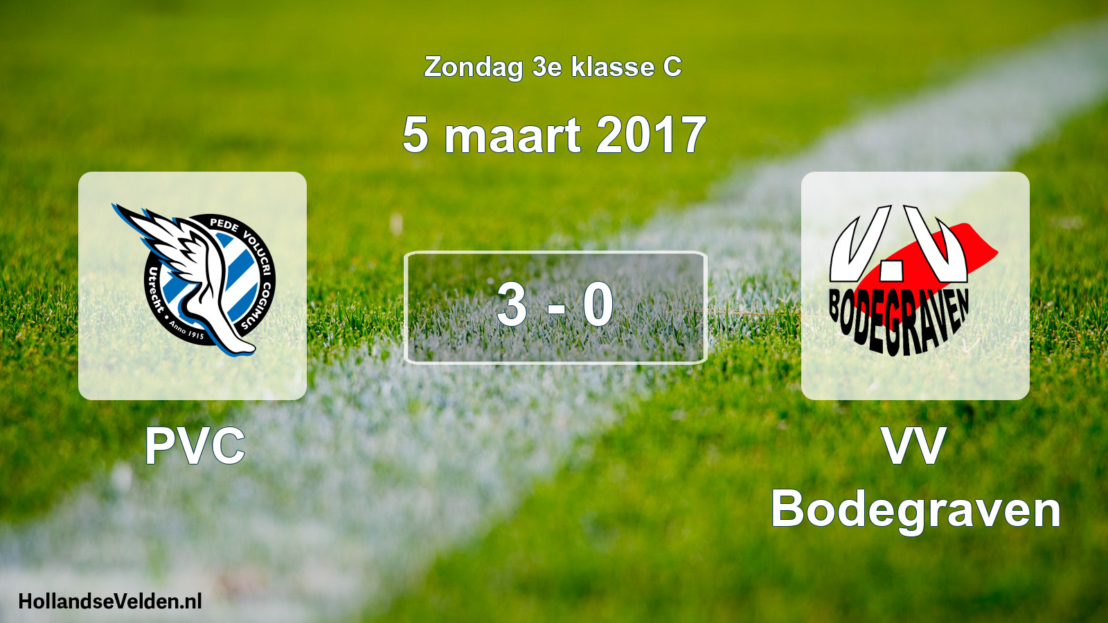 Total number of matches played: PVC - VV Bodegraven 3 - 0 (5 March 2017)