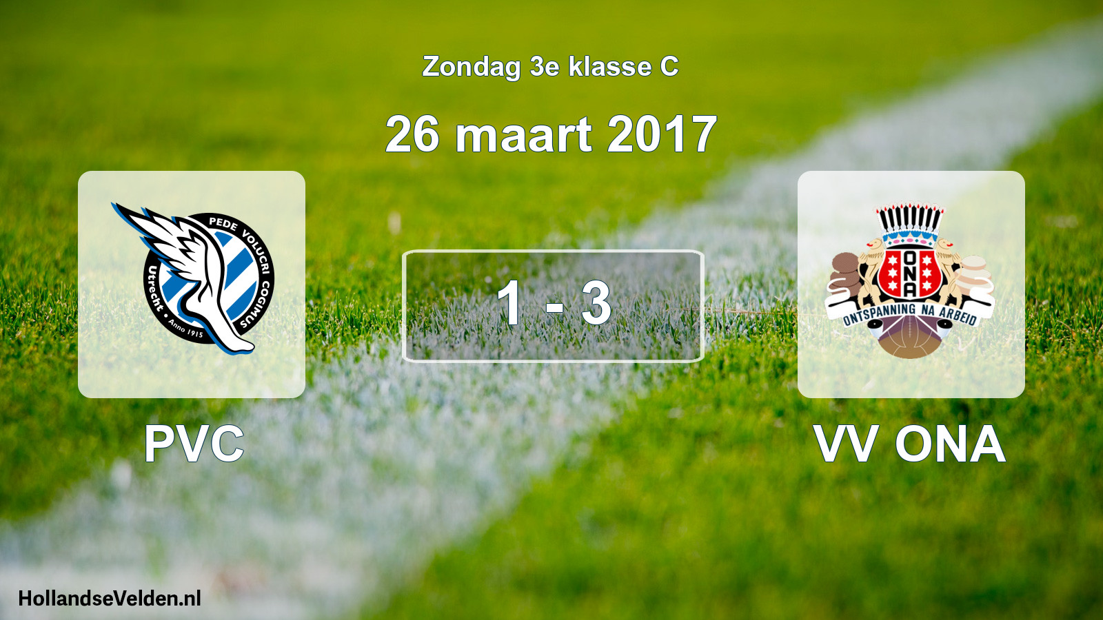 Total number of matches played: PVC - VV ONA 1 - 3 (26 March 2017)