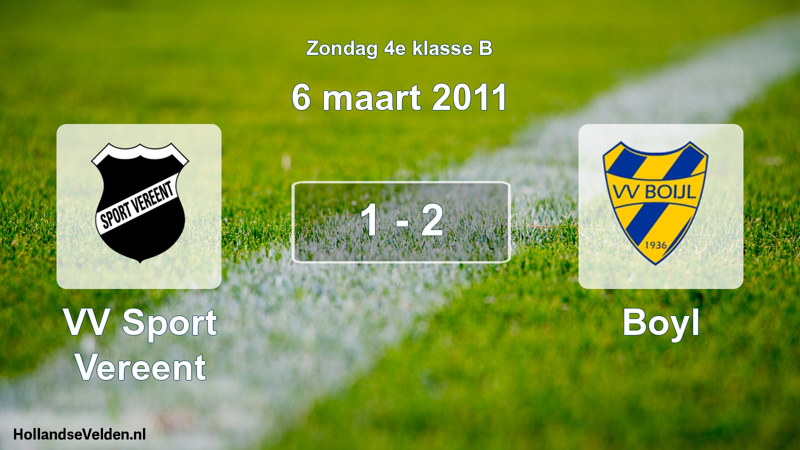 Total number of matches played: VV Sport Vereent - Boyl 1 - 2 (6 March 2011)
