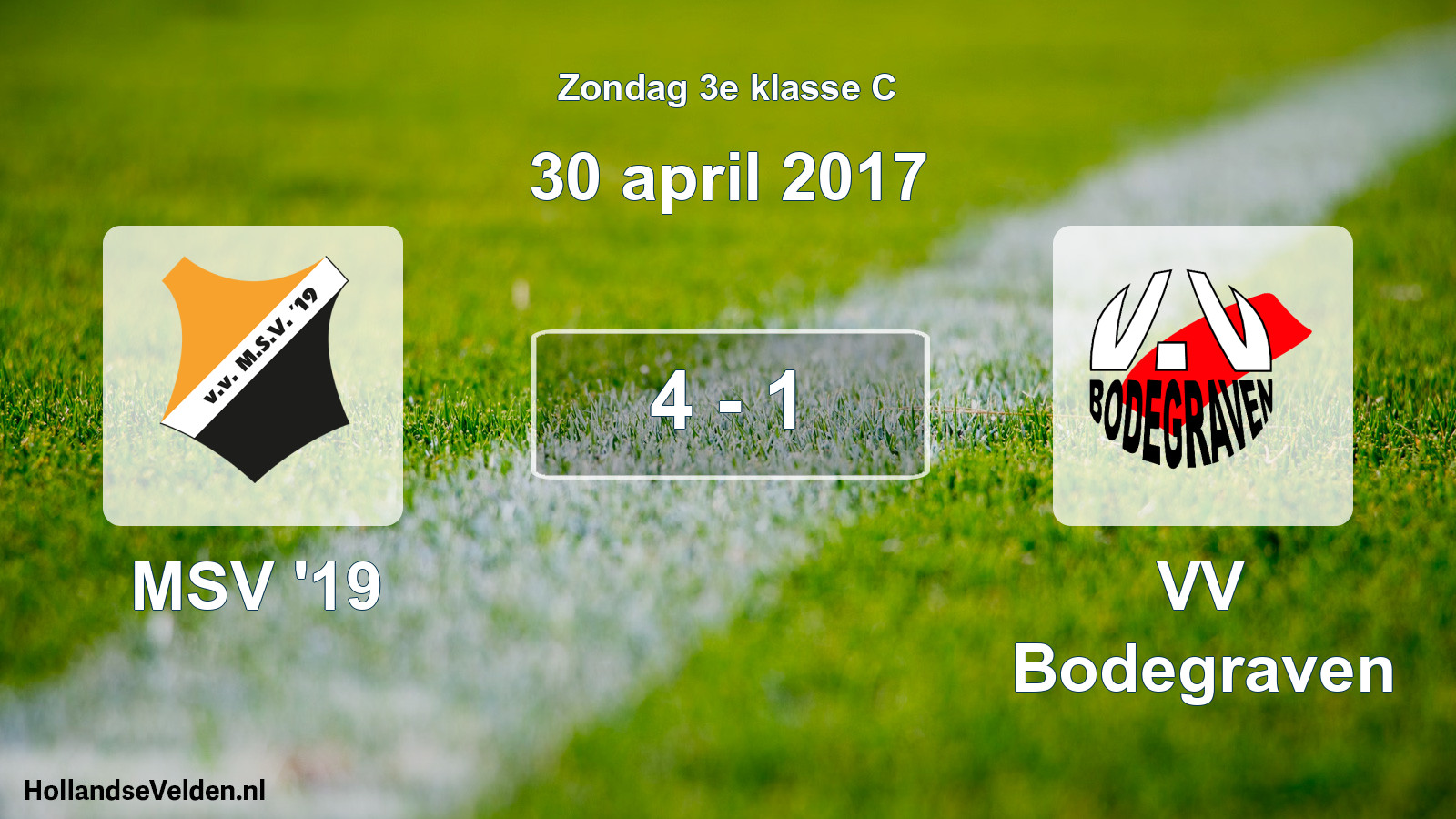 Total number of matches played: MSV '19 - VV Bodegraven 4 - 1 (30 April 2017)