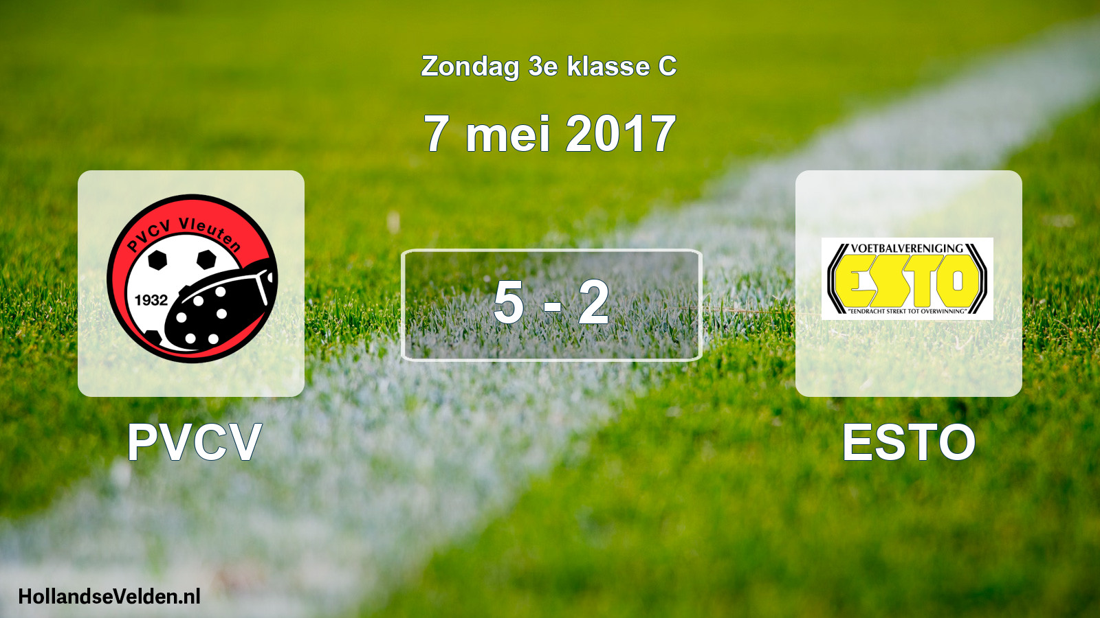 Gespeelde wedstrijd: PVCV - ESTO 5 - 2 (7 mei 2017)