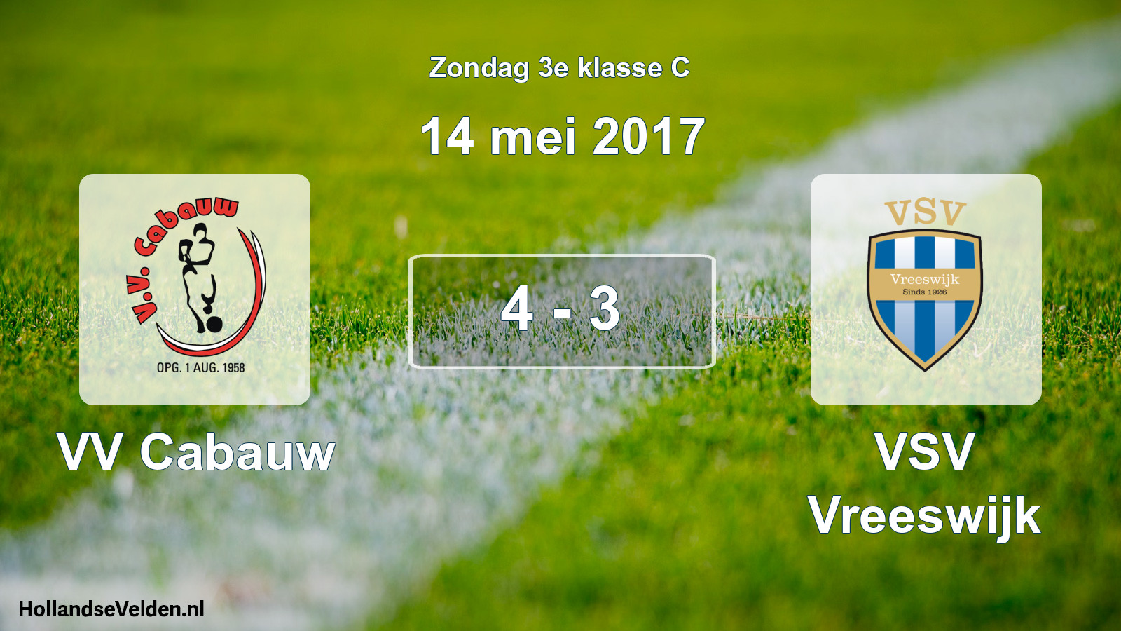 Total number of matches played: VV Cabauw - VSV Vreeswijk 4 - 3 (14 May 2017)