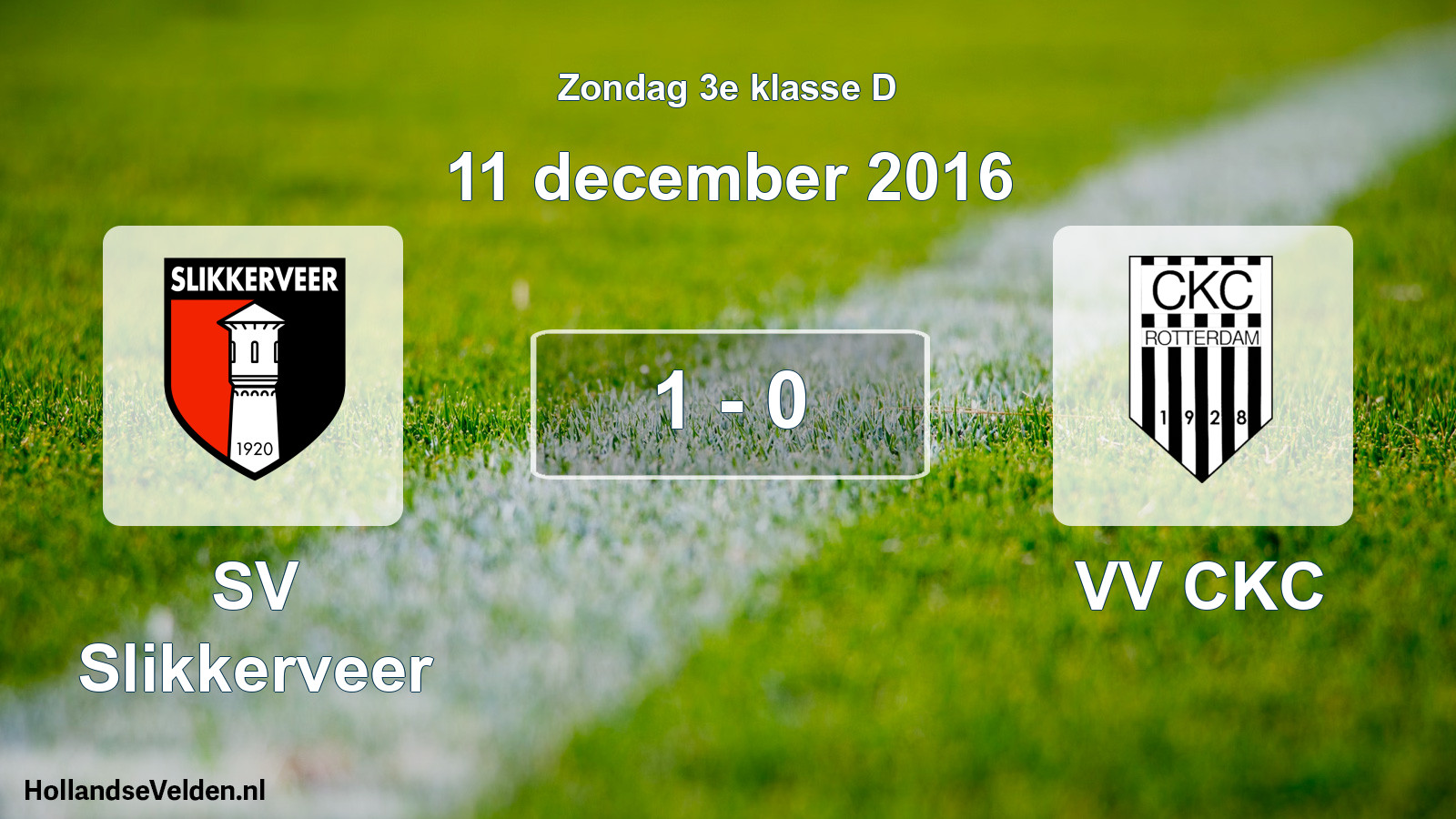 Total number of matches played: SV Slikkerveer - VV CKC 1 - 0 (11 December 2016)