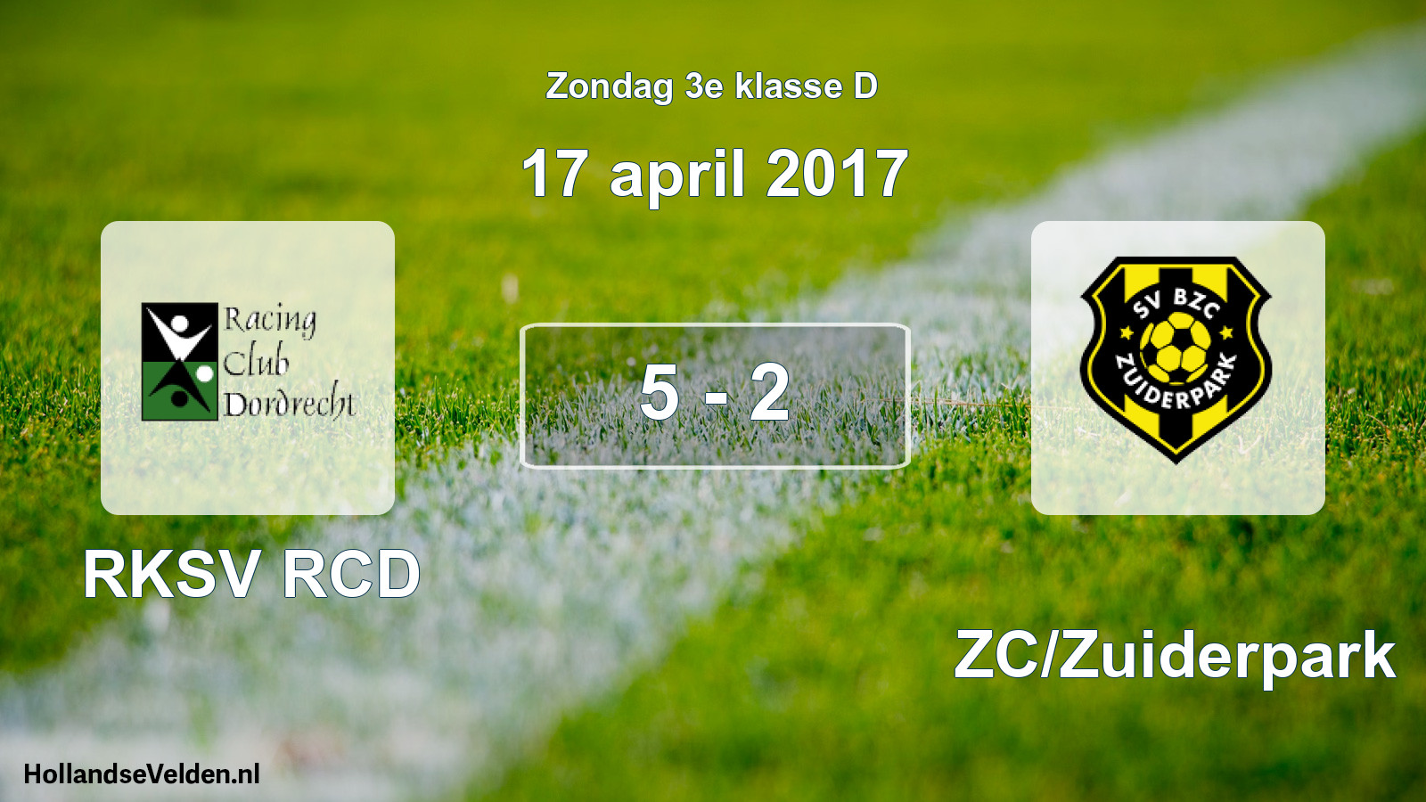 Total number of matches played: RKSV RCD - BZC/Zuiderpark 5 - 2 (17 April 2017)