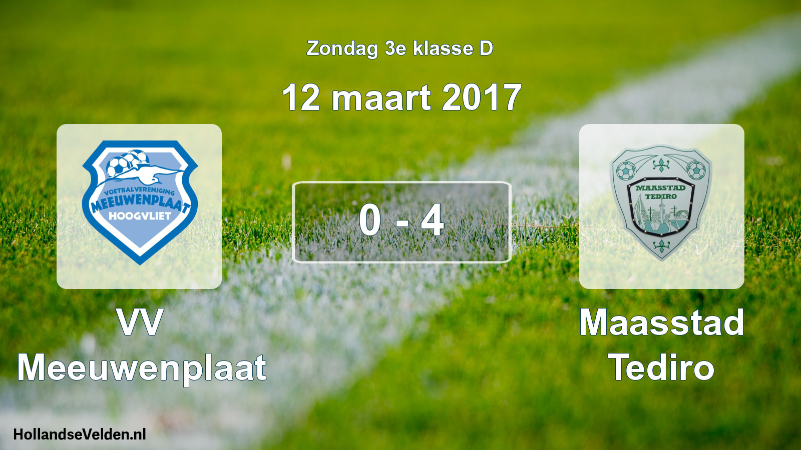Total number of matches played: VV Meeuwenplaat - Maasstad Tediro 0 - 4 (12 March 2017)