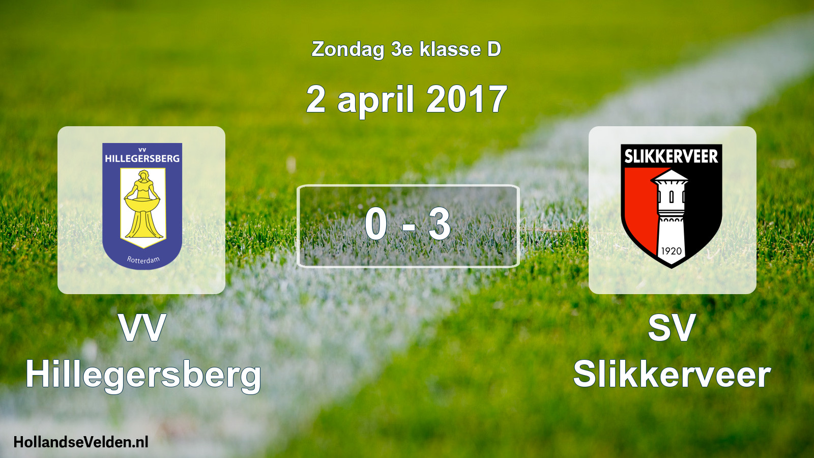 Total number of matches played: VV Hillegersberg - SV Slikkerveer 0 - 3 (2 April 2017)