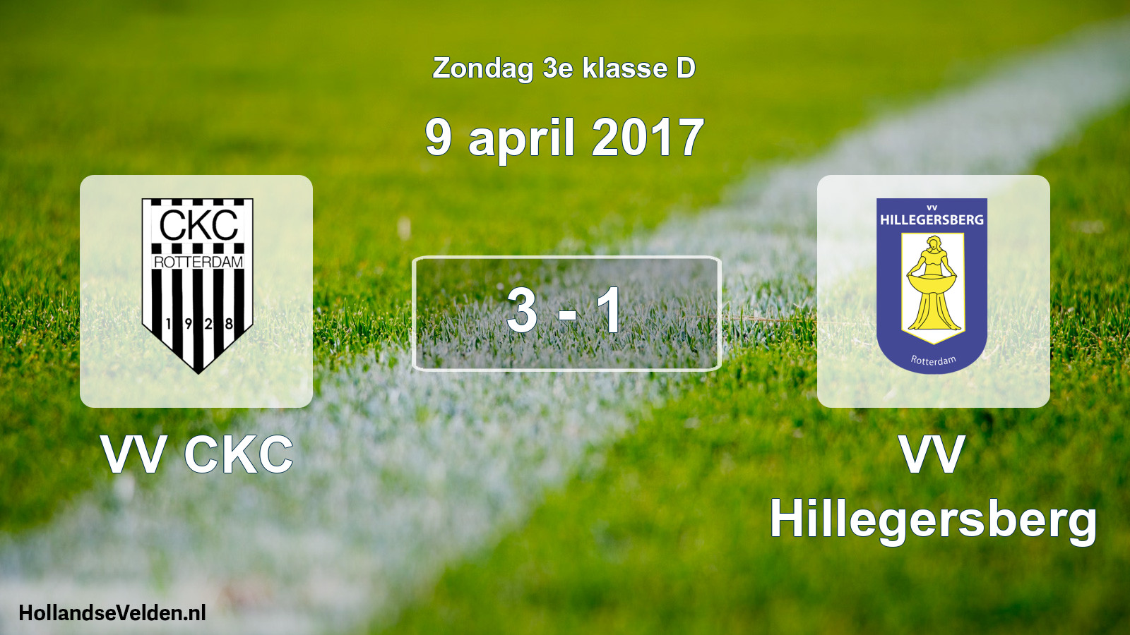 Total number of matches played: VV CKC - VV Hillegersberg 3 - 1 (9 April 2017)