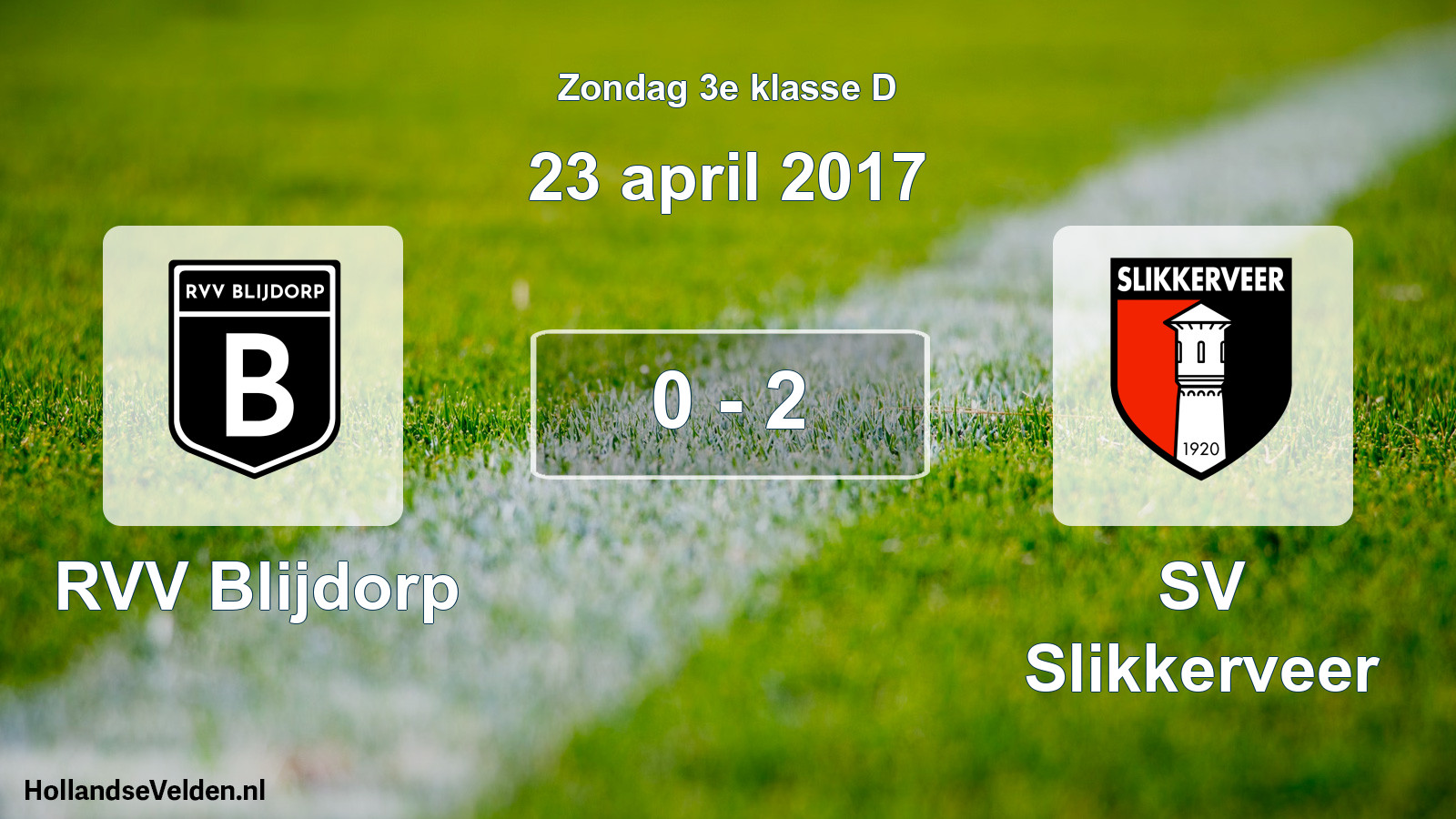 Total number of matches played: RVV Blijdorp - SV Slikkerveer 0 - 2 (23 April 2017)