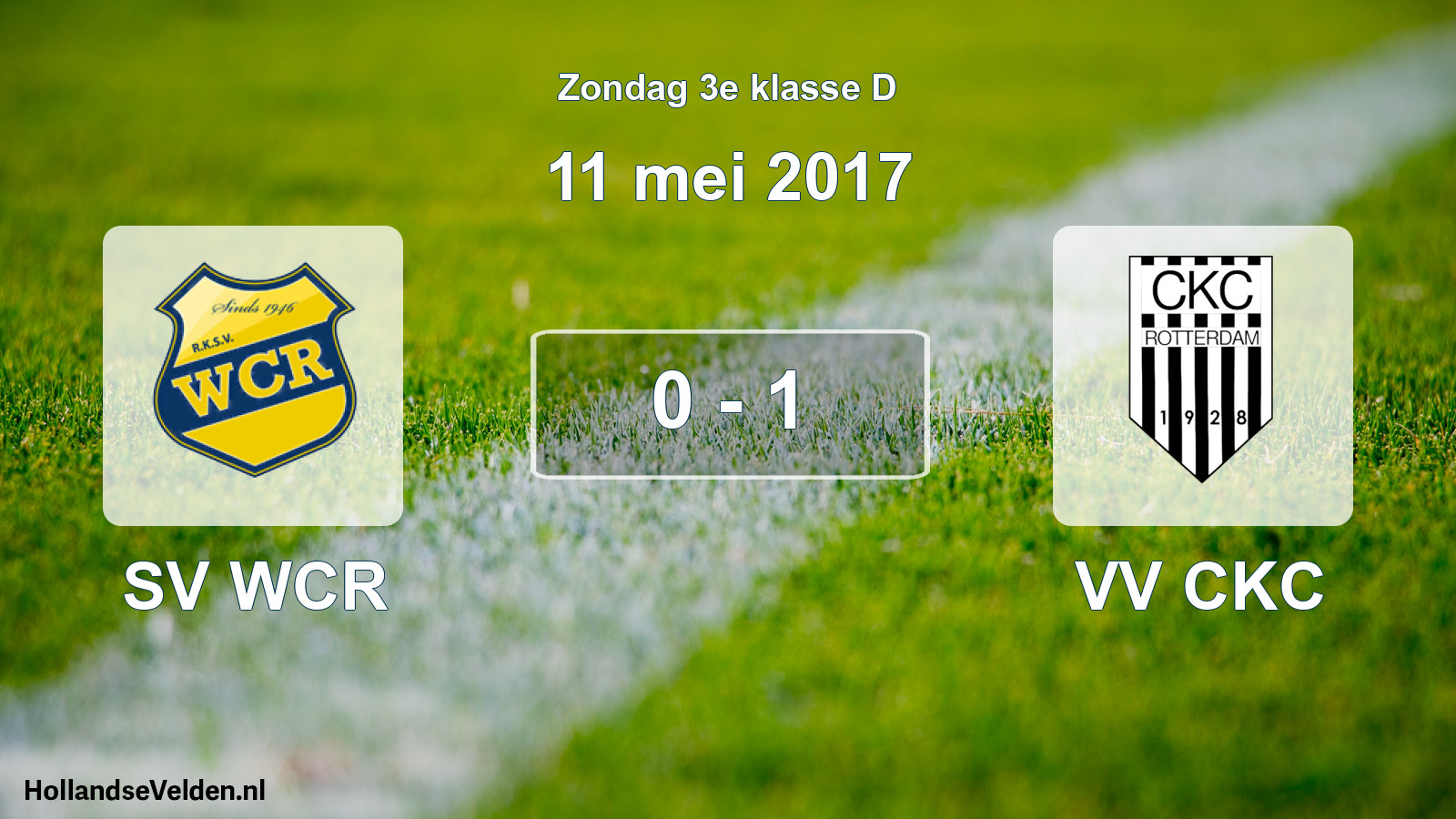 Total number of matches played: SV WCR - VV CKC 0 - 1 (11 May 2017)
