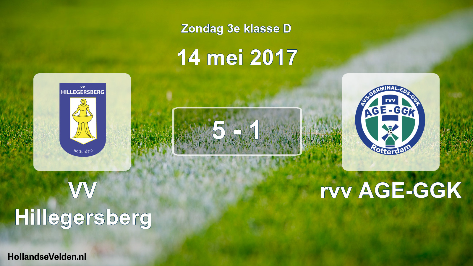 Total number of matches played: VV Hillegersberg - rvv AGE-GGK 5 - 1 (14 May 2017)