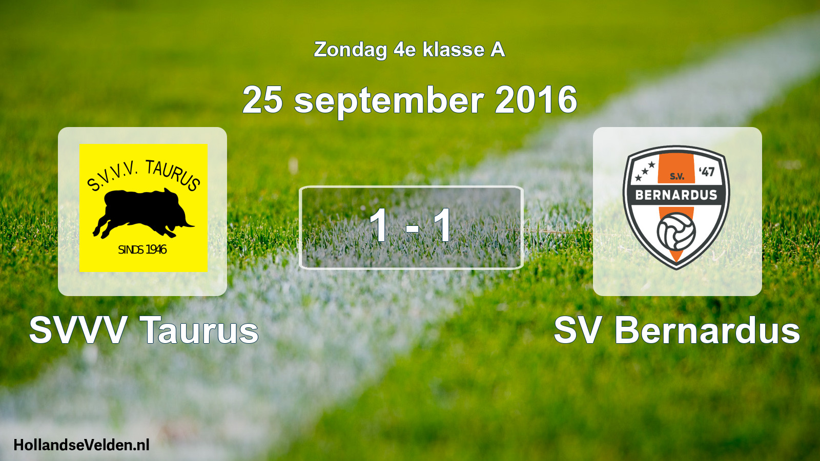 Total number of matches played: SVVV Taurus - SV Bernardus 1 - 1 (25 September 2016)