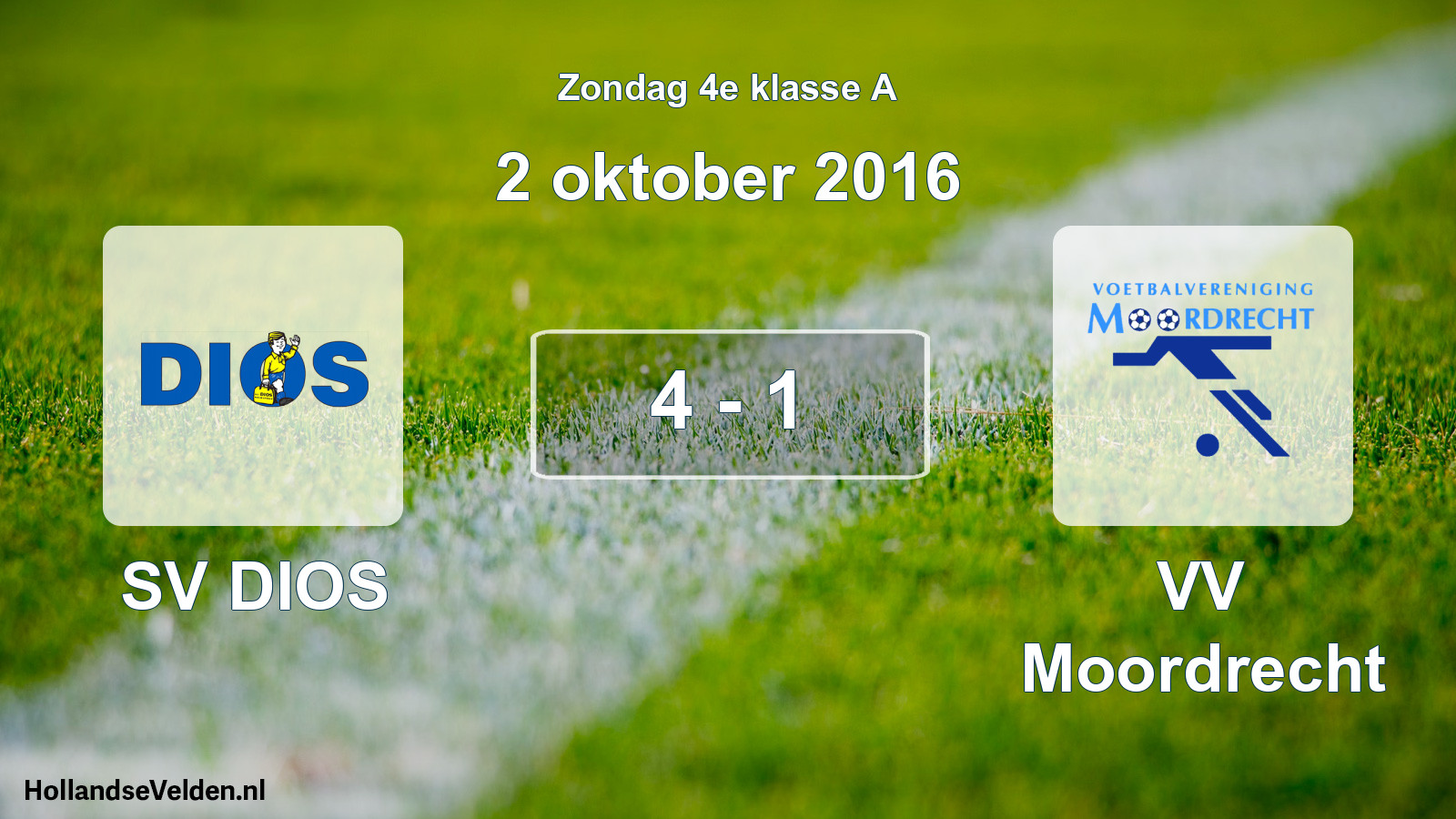 Total number of matches played: SV DIOS - VV Moordrecht 4 - 1 (2 October 2016)