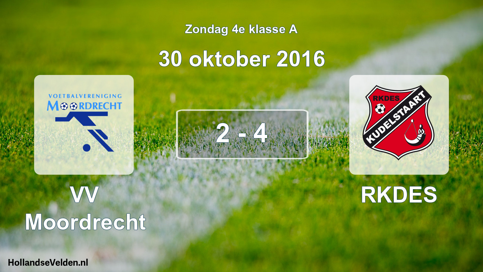 Total number of matches played: VV Moordrecht - RKDES 2 - 4 (30 October 2016)