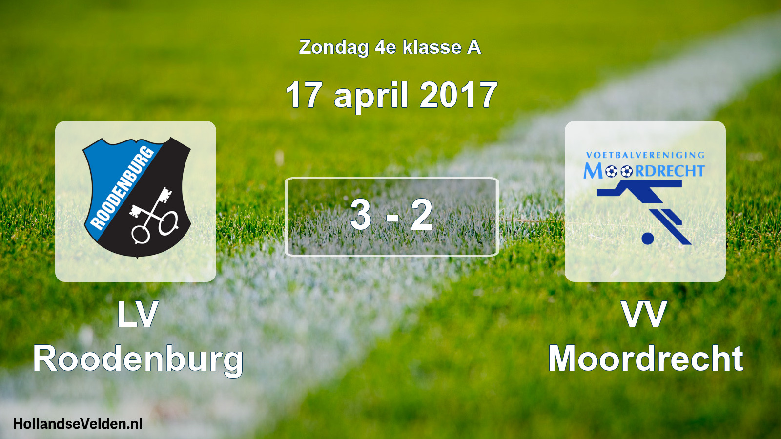 Total number of matches played: LV Roodenburg - VV Moordrecht 3 - 2 (17 April 2017)