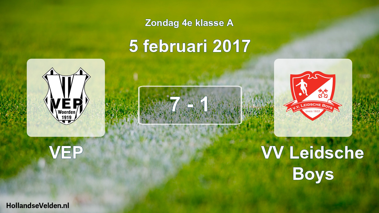 Total number of matches played: VEP - VV Leidsche Boys 7 - 1 (5 February 2017)
