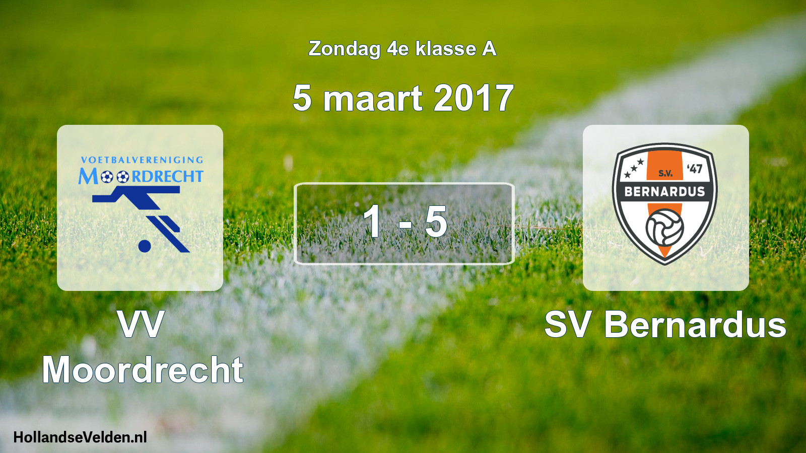 Total number of matches played: VV Moordrecht - SV Bernardus 1 - 5 (5 March 2017)