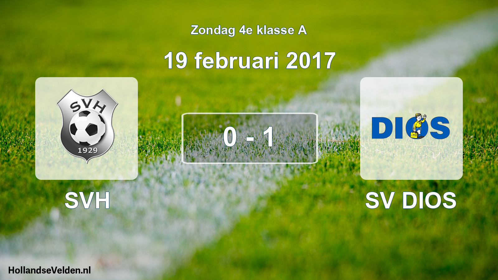 Total number of matches played: SVH - SV DIOS 0 - 1 (19 February 2017)