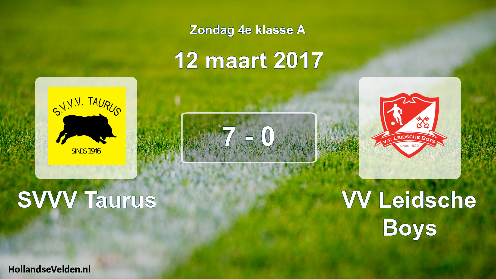 Total number of matches played: SVVV Taurus - VV Leidsche Boys 7 - 0 (12 March 2017)
