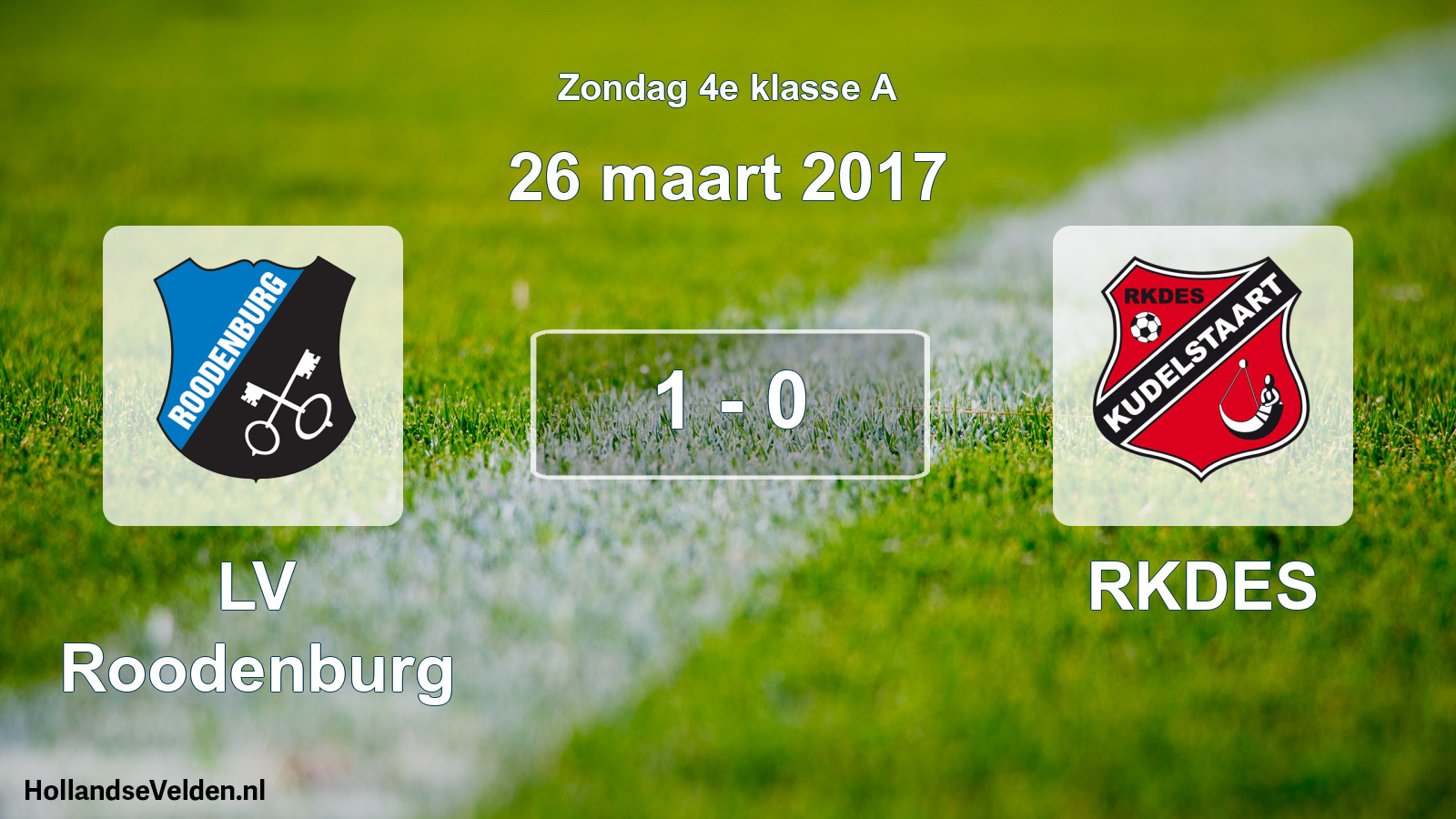 Total number of matches played: LV Roodenburg - RKDES 1 - 0 (26 March 2017)