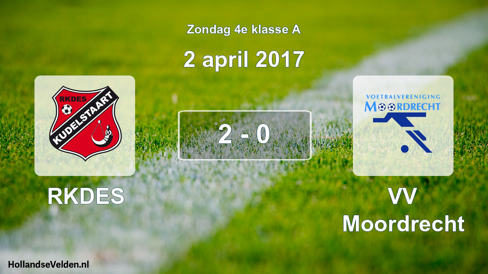 Total number of matches played: RKDES - VV Moordrecht 2 - 0 (2 April 2017)