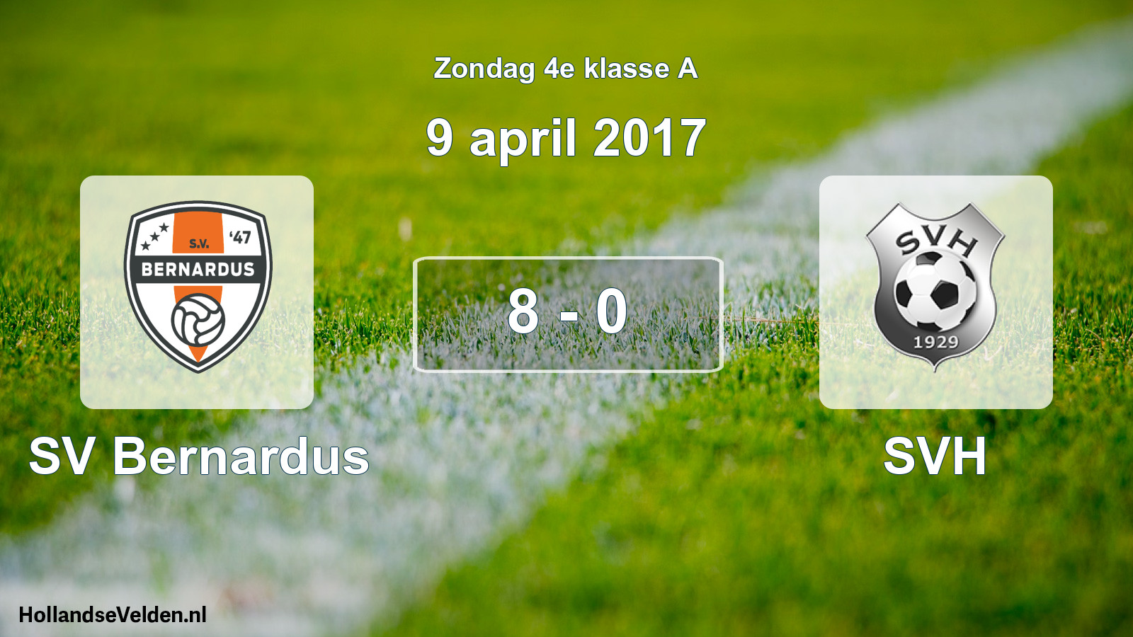Total number of matches played: SV Bernardus - SVH 8 - 0 (9 April 2017)