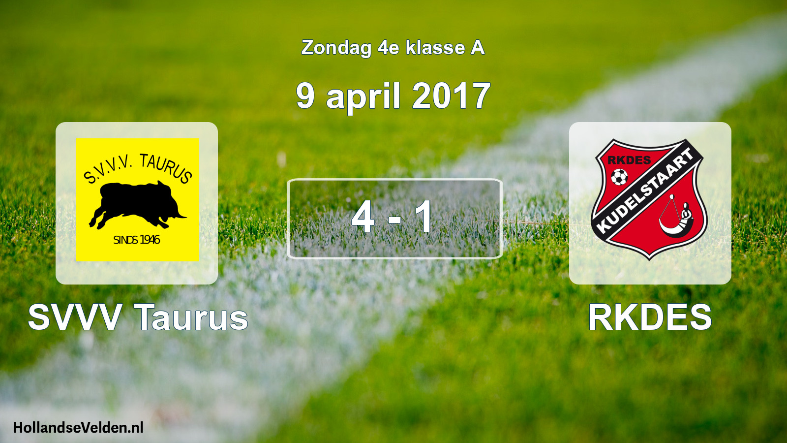 Total number of matches played: SVVV Taurus - RKDES 4 - 1 (9 April 2017)