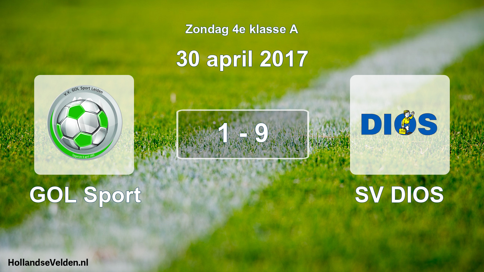 Total number of matches played: GOL Sport - SV DIOS 1 - 9 (30 April 2017)