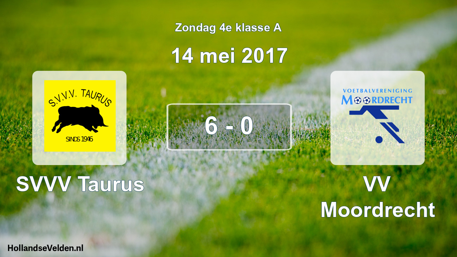 Total number of matches played: SVVV Taurus - VV Moordrecht 6 - 0 (14 May 2017)