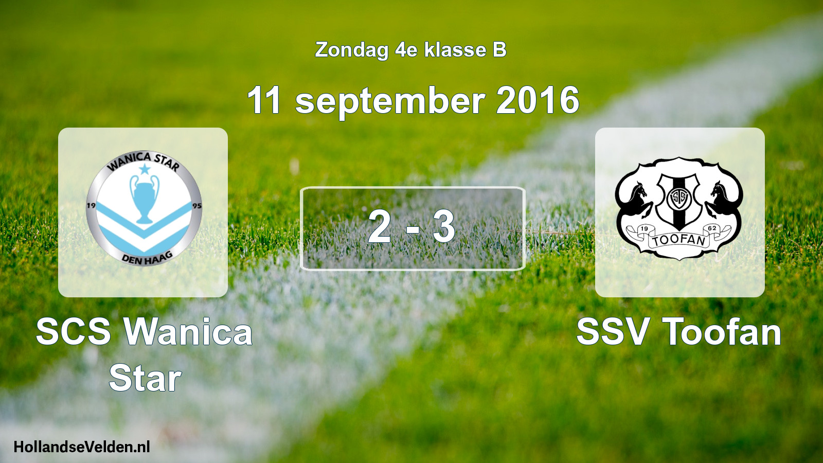 Total number of matches played: SCS Wanica Star - SSV Toofan 2 - 3 (11 September 2016)