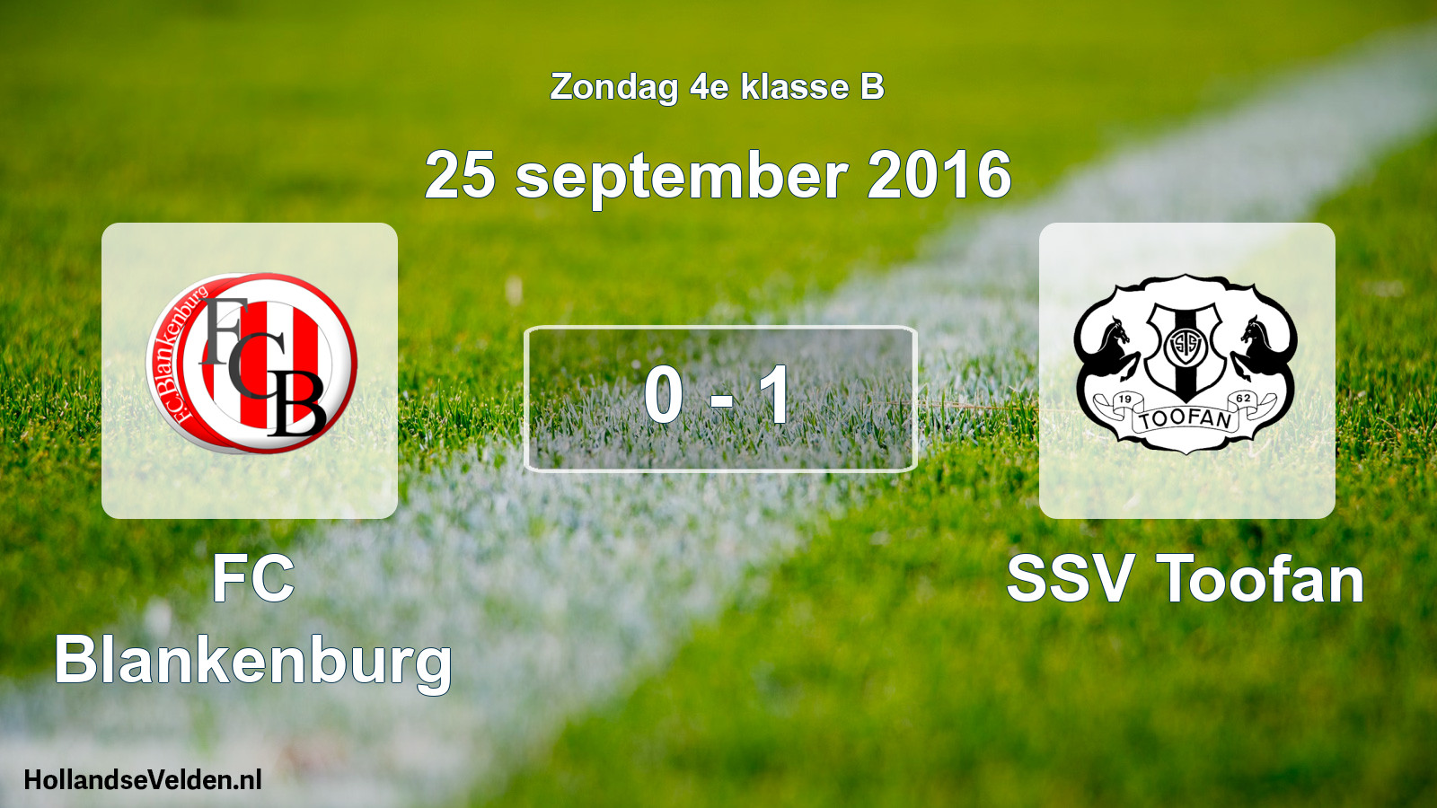 Total number of matches played: FC Blankenburg - SSV Toofan 0 - 1 (25 September 2016)