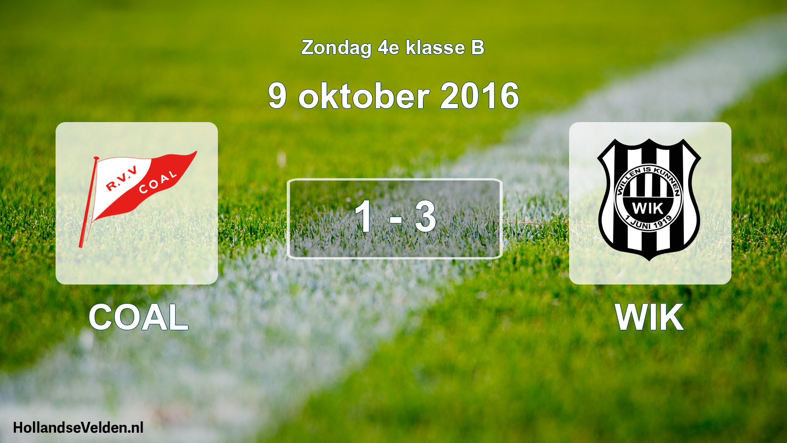 Total number of matches played: COAL - WIK 1 - 3 (9 October 2016)