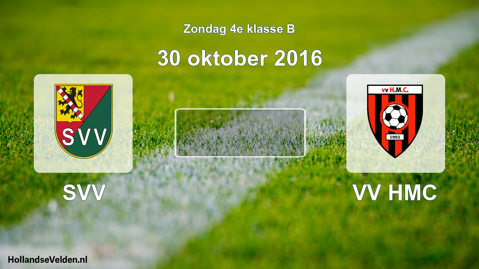 Geplande wedstrijd: SVV - VV HMC (30 oktober 2016)