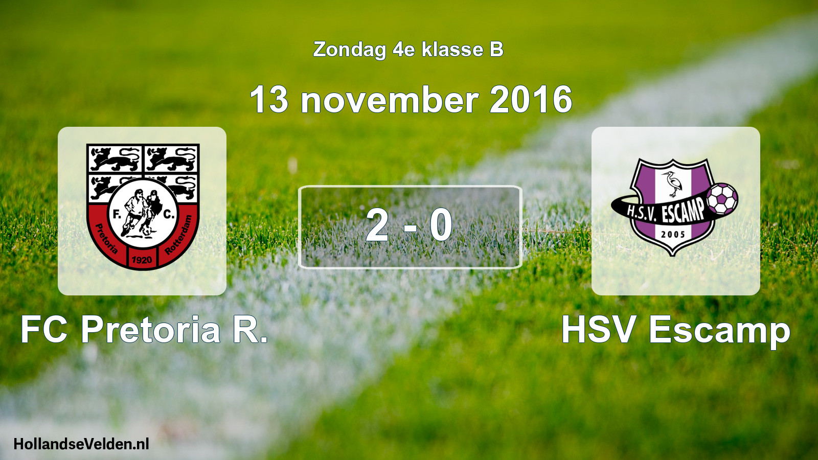 Total number of matches played: FC Pretoria R. - HSV Escamp 2 - 0 (13 November 2016)