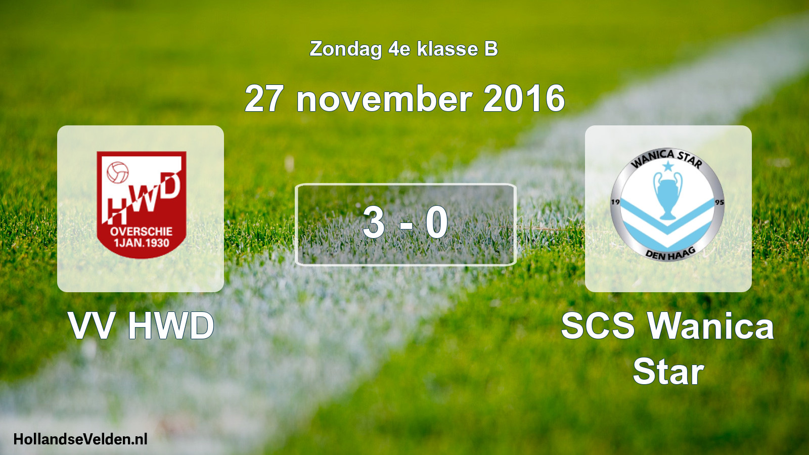 Total number of matches played: VV HWD - SCS Wanica Star 3 - 0 (27 November 2016)