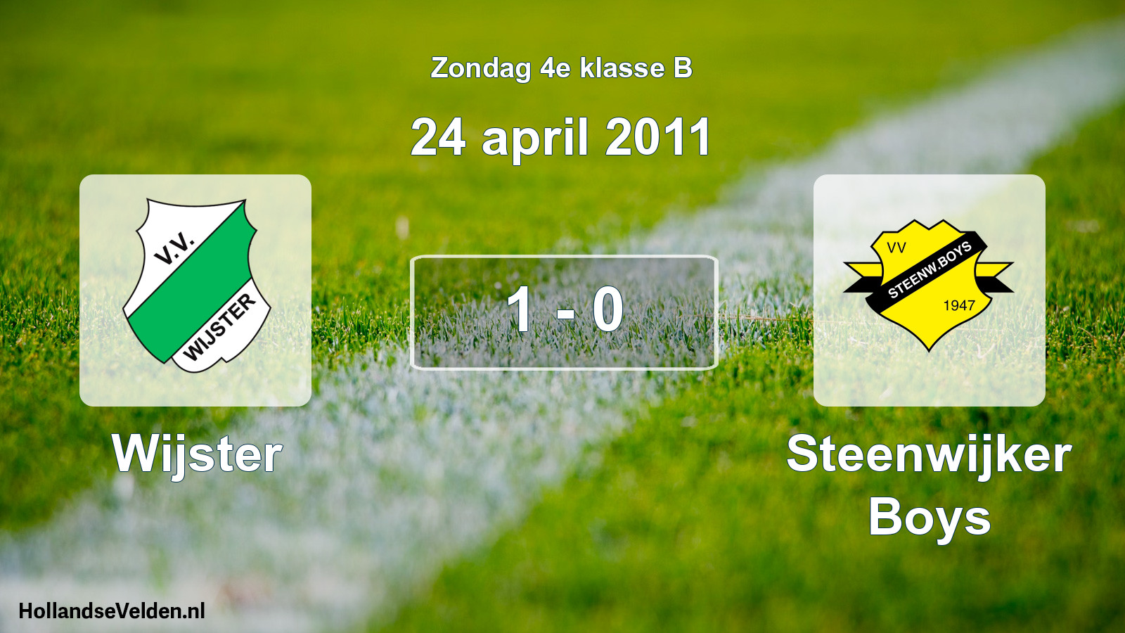 Total number of matches played: Wijster - Steenwijker Boys 1 - 0 (24 April 2011)