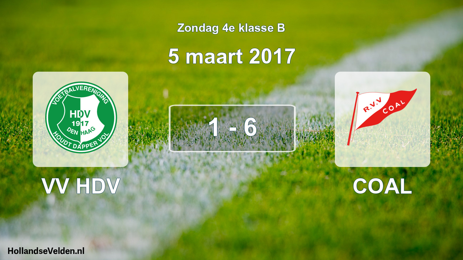 Total number of matches played: VV HDV - COAL 1 - 6 (5 March 2017)