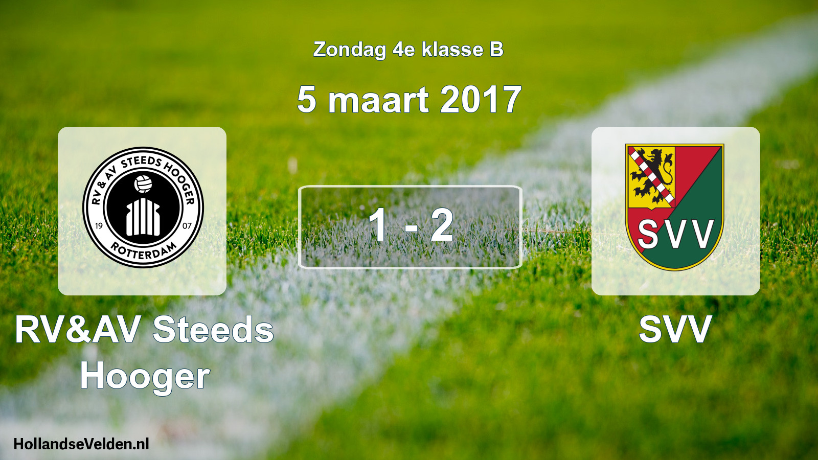 Total number of matches played: RV&AV Steeds Hooger - SVV 1 - 2 (5 March 2017)