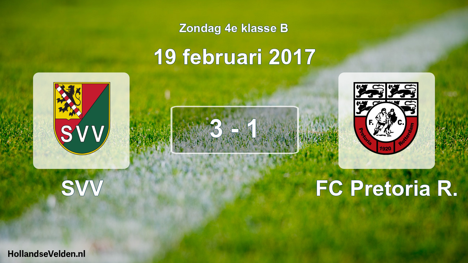 Total number of matches played: SVV - FC Pretoria R. 3 - 1 (19 February 2017)