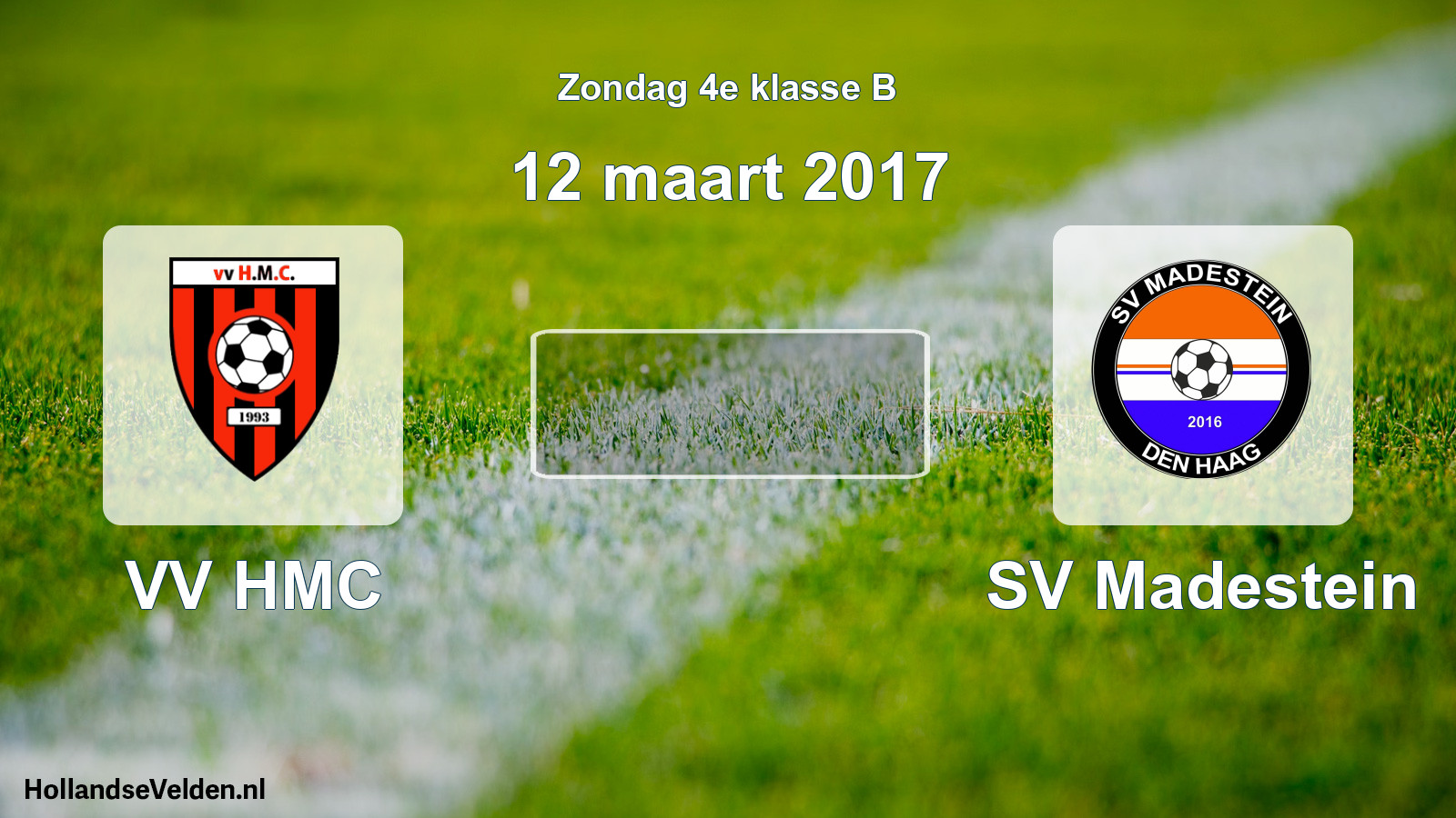 Scheduled Match: VV HMC - SV Madestein (12 March 2017)