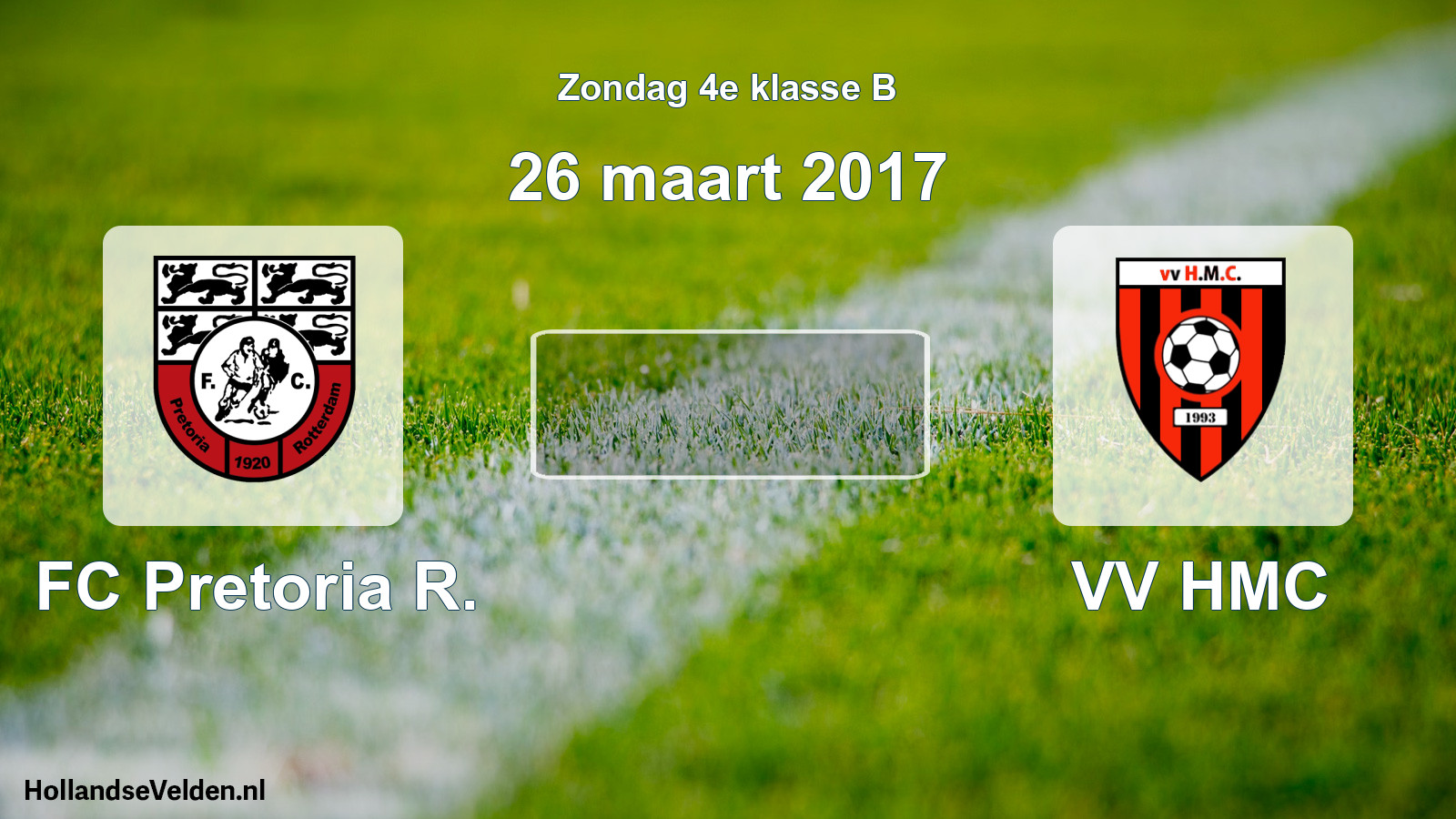 Geplande wedstrijd: FC Pretoria R. - VV HMC (26 maart 2017)